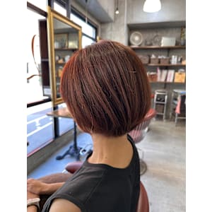 大人ボブ×レッドカラー - Lourdes hair design【ルルドヘアーデザイン】掲載中
