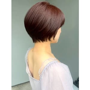 レイヤーボブ マッシュショート ピンクベージュ 似合わせ