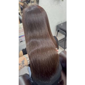 ストレート/くびれヘア/夏のヘアアレンジ/ハイライトカラー