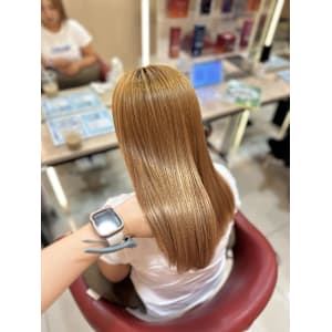 透明感カラー/ブリーチなしWカラー/髪質改善/伊勢原