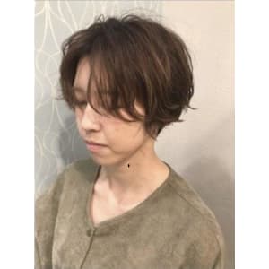 #ショートボブ　#ラフウェーブ