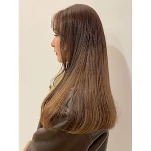 ベージュカラー 髪質改善 艶髪 顔周りカット レイヤーカット