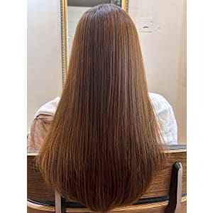 ナチュラルブラウン ストレートヘア ロング ダメージレス