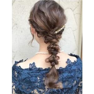 #編みおろしヘアアレンジ　#ロングヘアアレンジ