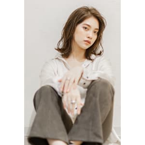 ベージュカラー×ロブ（白髪染め可）