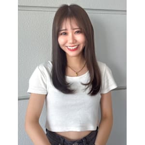 アッシュグレージュ ブリーチなし ダブルカラー ロング