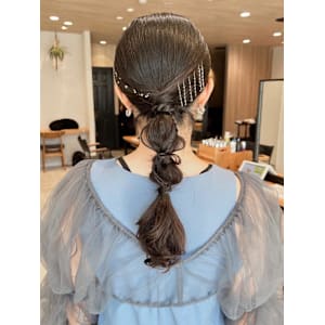 ［hinari］ヘアアレンジ/お呼ばれヘア/編みおろし