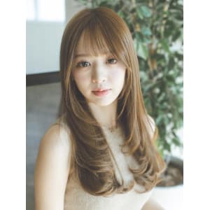 レイヤー　ワンカール　ロング　ベージュカラー　20代30代