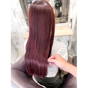 ピンクベージュ 髪質改善 縮毛矯正 20代 ストレート 艶髪