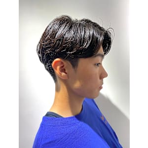 メンズセンターパートニュアンスパーマ毛流れセンターパート