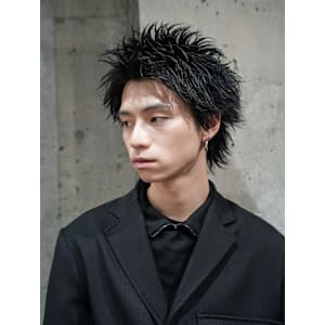 スパイキーショートフェザーアップバング刈り上げメンズショート