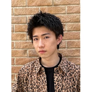 スパイキーショートフェザーアップバング刈り上げメンズショート