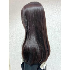 ラベンダーグレージュ セミロング うるつや 髪質改善