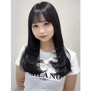 グレージュ/ブルーブラック/ワンカラー/レイヤーカット/顔周