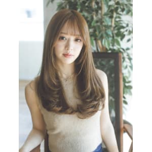 レイヤー　ワンカール　ロング　ベージュカラー　20代30