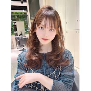 透明感ブラウン/顔まわりレイヤー