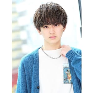 ソフトツイストスパイラルパーマ無造作マッシュ