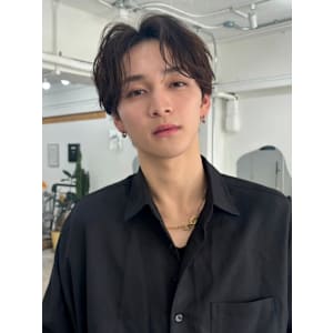 韓国マッシュセンターパートシャドウパーマニュアンスパーマ