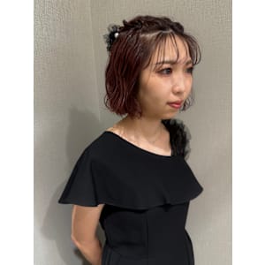 ボブ×ハーフアップ