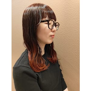 裾カラー/エンドカラー/毛先カラー/暖色カラー