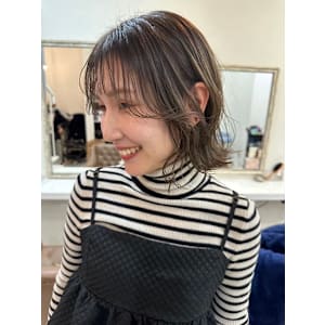 【F.】中崎町20代30代オリーブグレージュラフボブ