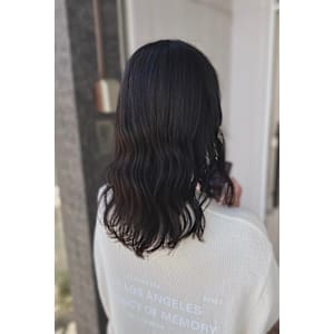 デジタルパーマ風、ミディアムヘア