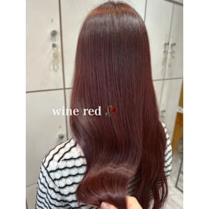 ブリーチなしダブルカラー/秋カラーワインレッド/渡辺りん