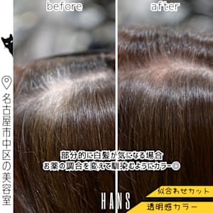 【施術例】部分的な白髪も自然に馴染むカラー - HANS 名古屋 伏見【ハンス　ナゴヤ　フシミ】掲載中