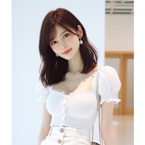 韓国風レイヤー/外ハネくびれ/ミディアムレイヤー/前髪/小顔