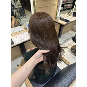 透明感カラー/ブリーチなしWカラー/髪質改善/伊勢原