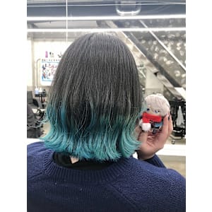 にじさんじ 甲斐田晴 裾カラー 毛先カラー ターコイズブルー