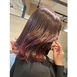 プラムワインヘアカラー