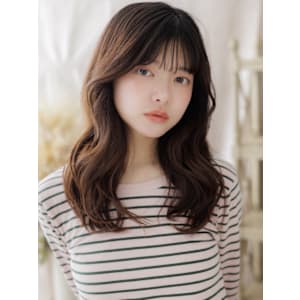 大人かわいい韓国風巻きガーリーロング　ココアブラウン