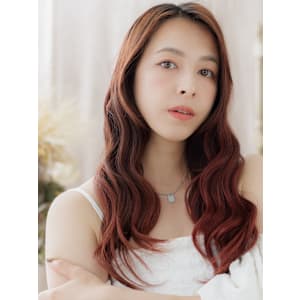 波巻きウェーブチェリーレッドくびれロング　エンドカラー - COVER HAIR bliss【カバーヘア ブリス】戸田公園/戸田公園西口店【カバーヘアブリス トダコウエン トダコウエンニシグチテン】掲載中