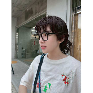 ウルフパーマ/黒髪