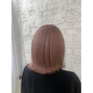 コーラルピンクカラー/ブリーチダブルカラー/ピンクカラー