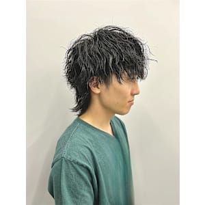 ウルフカット 波巻きスパイラルパーマ ツイストスパイラル