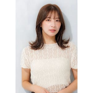 ミディアム×コテ巻き　