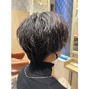 無造作マッシュメンズショート☆夏カラーデジタルパーマ