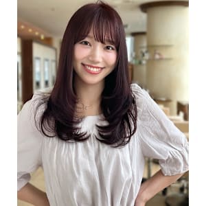 縮毛矯正/レイヤーカット/ラベンダー/髪質改善