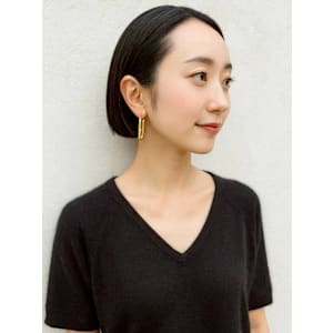 前髪無し ショートボブ 大人ボブ 黒髪 似合わせ 20代