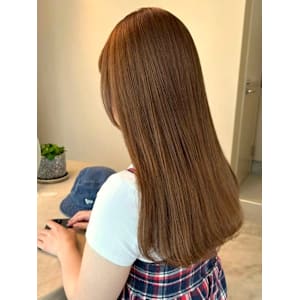 ベージュカラー 髪質改善 縮毛矯正 艶髪 顔周りカット 