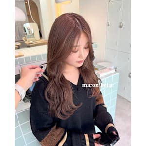 マロンベージュ/ダブルカラー/ケアブリーチ/韓国/ヨシンモリ