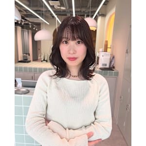 くびれミディアム/韓国/ブラウンベージュ/髪質改善/顔まわり