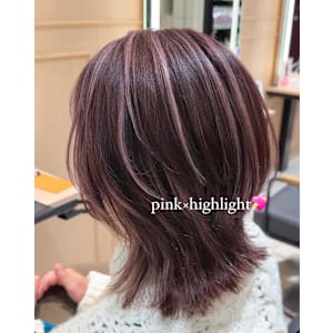 透明感カラー/ブリーチなしWカラー/髪質改善/伊勢原