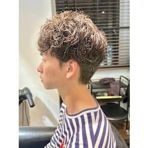 波巻きパーマメンズツイストスパイラルパーマツーブロック