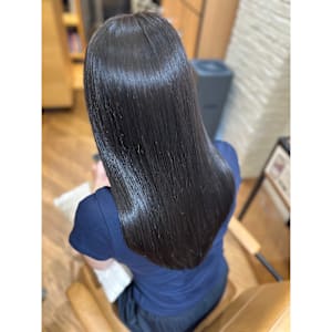 絹髪オリーブアッシュカラーストレート