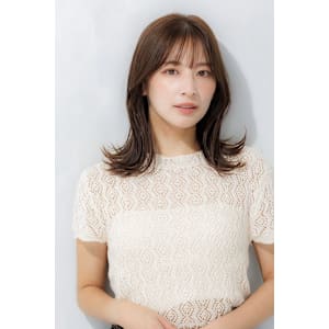 ミディアム×コテ巻き　