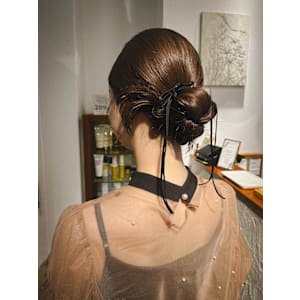 タイトカチモリアレンジ/結婚式お呼ばれヘア/リボンアレンジ