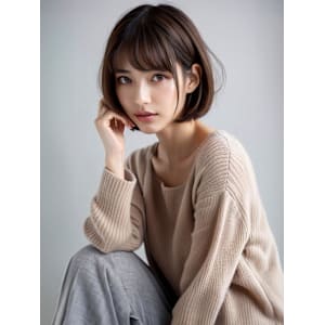 透明感_前髪ありボブ20代30代40代50代(梅田)